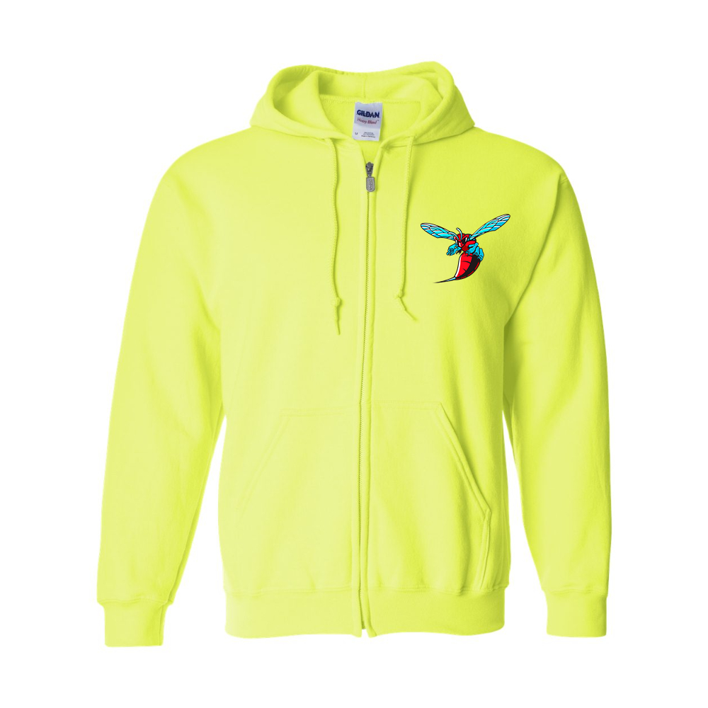 Men's Delaware State Hornets Gildan Heavy Blend Full Zip Hooded Sweatshirt