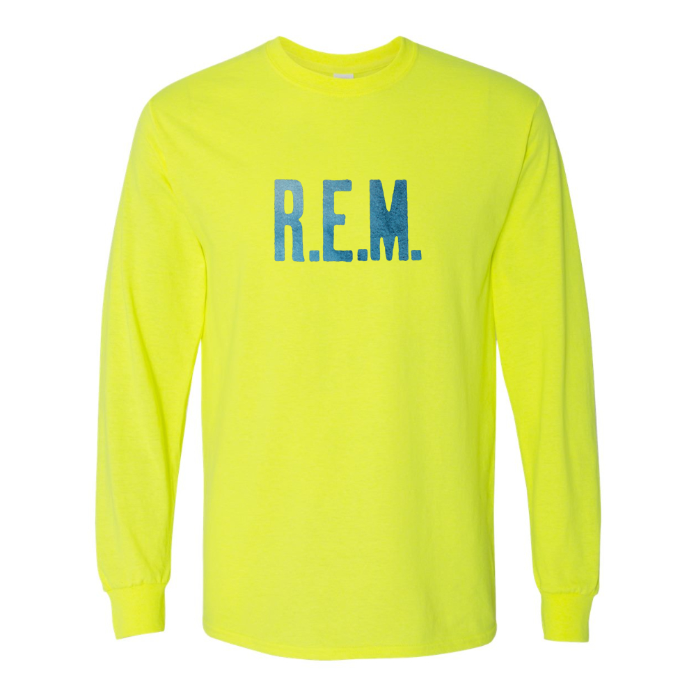 Men's R.E.M. Blue Gildan Heavy Cotton Long Sleeve T-Shirt