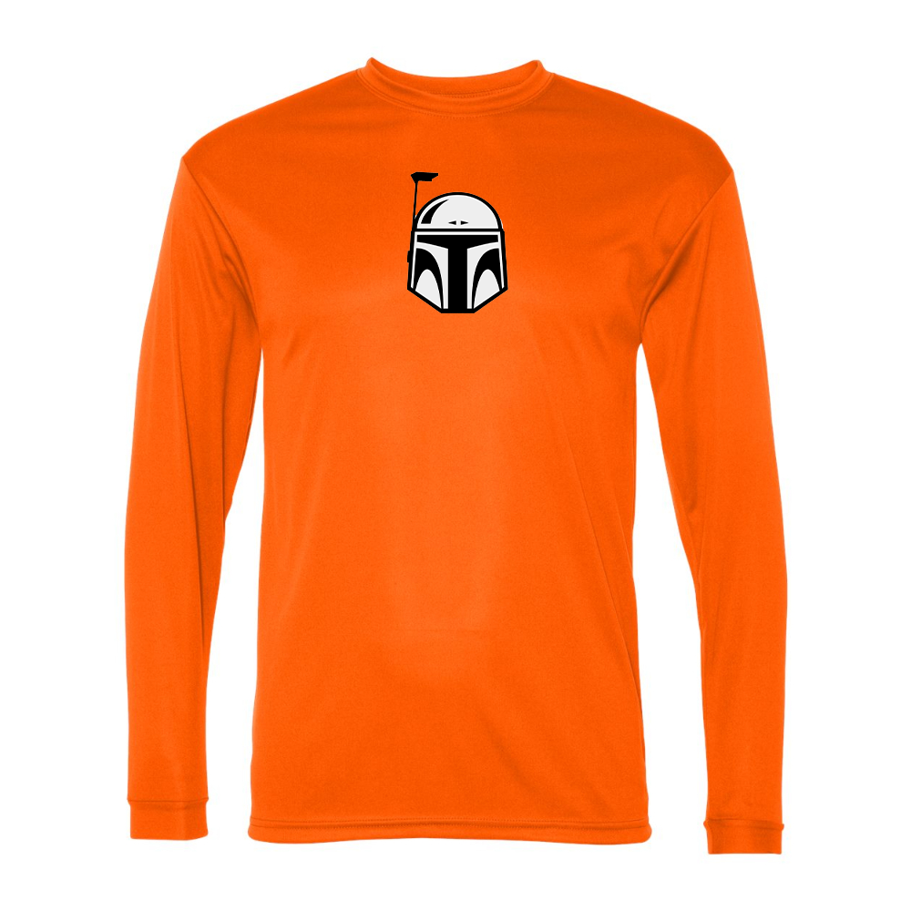 Men's Star Wars Boba Fett Helmet Performance Long Sleeve T-Shirt