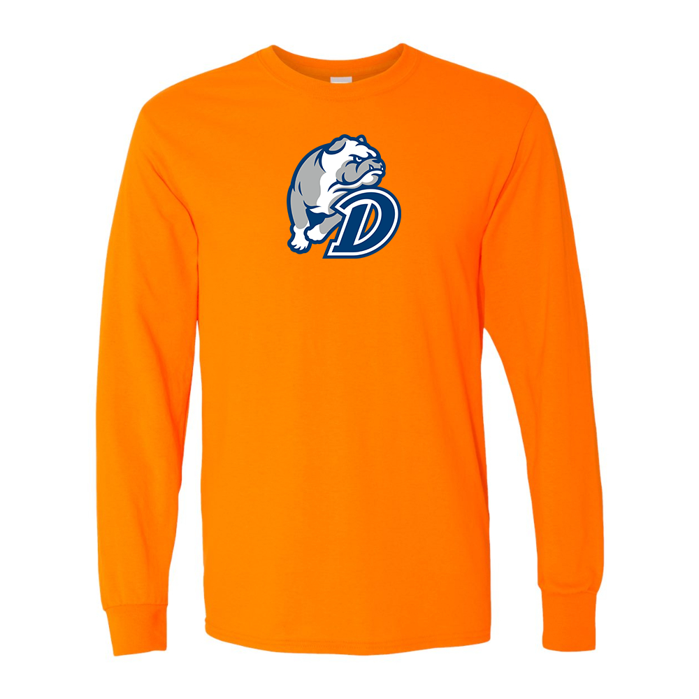 Men's Drake Bulldogs Gildan Heavy Cotton Long Sleeve T-Shirt