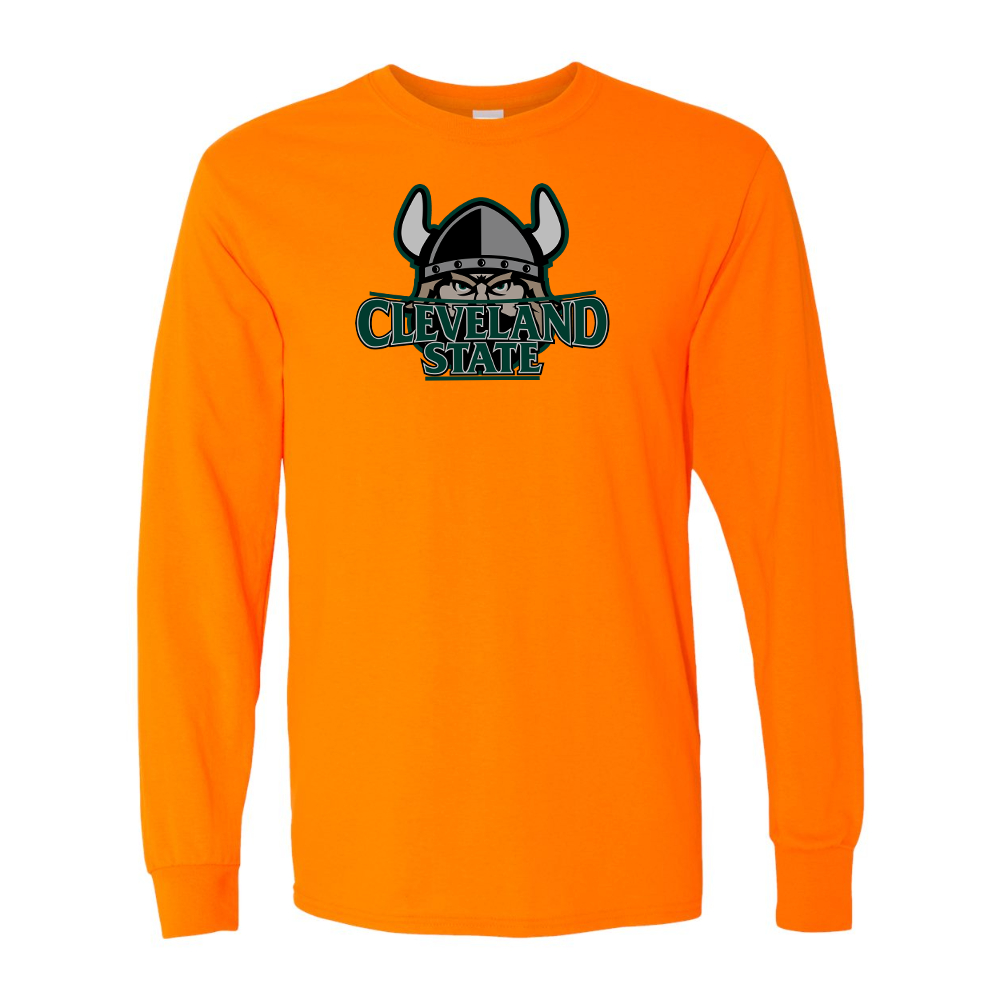 Men's Cleveland State Vikings Gildan Heavy Cotton Long Sleeve T-Shirt