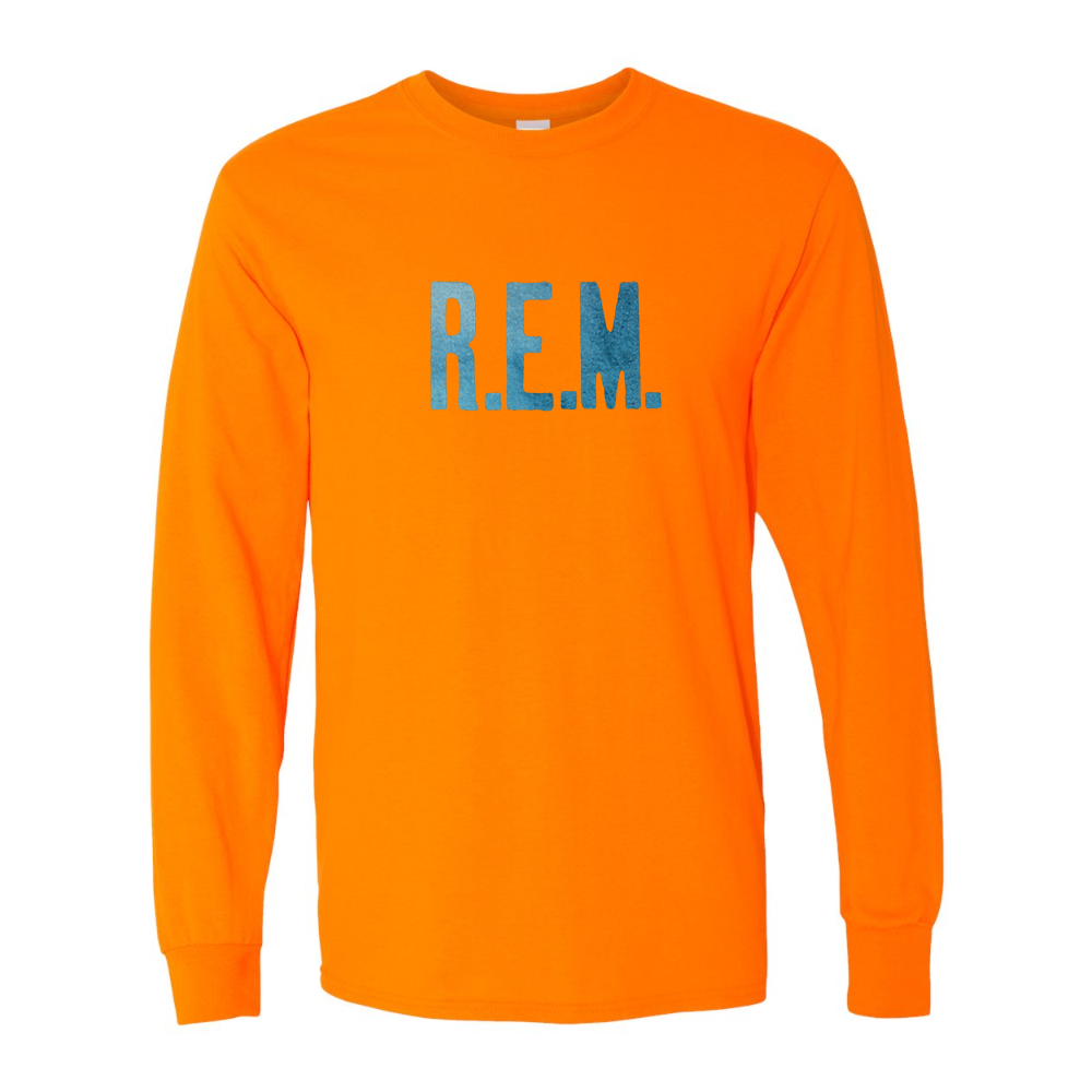 Men's R.E.M. Blue Gildan Heavy Cotton Long Sleeve T-Shirt