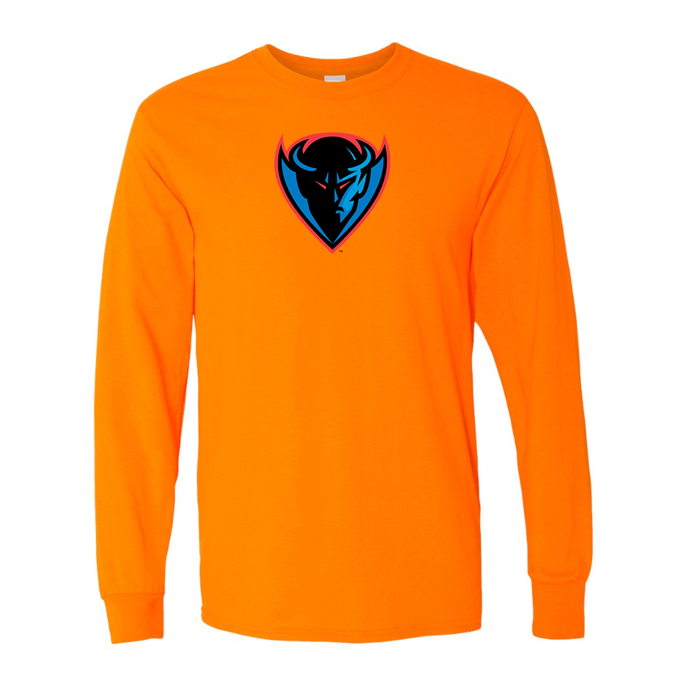 Men's DePaul Blue Demons Gildan Heavy Cotton Long Sleeve T-Shirt
