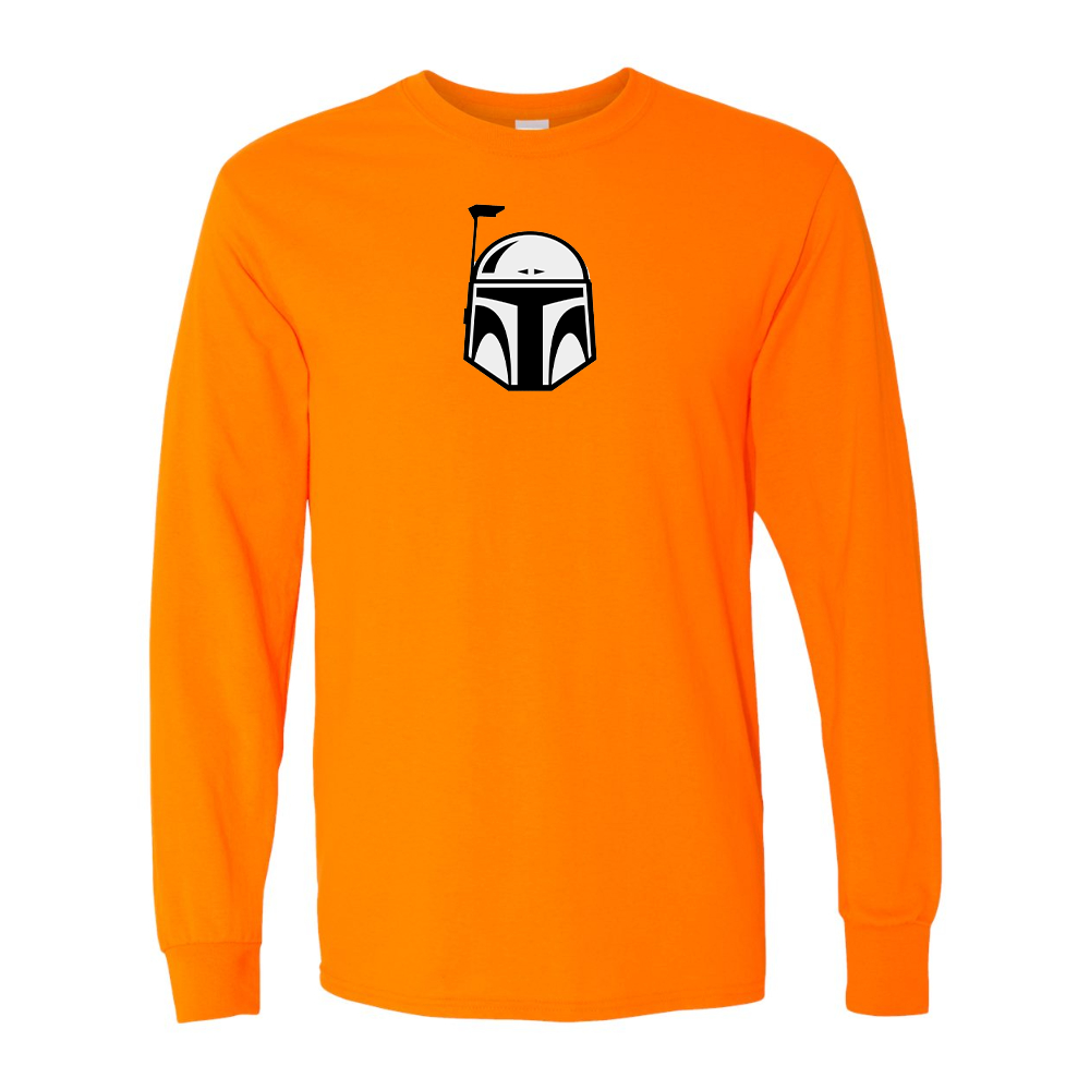 Men's Star Wars Boba Fett Helmet Gildan Heavy Cotton Long Sleeve T-Shirt