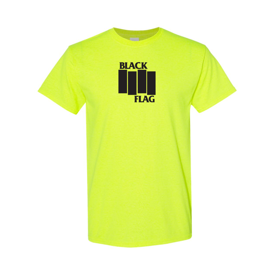 Men's Black Flag Logo Cotton T-Shirt