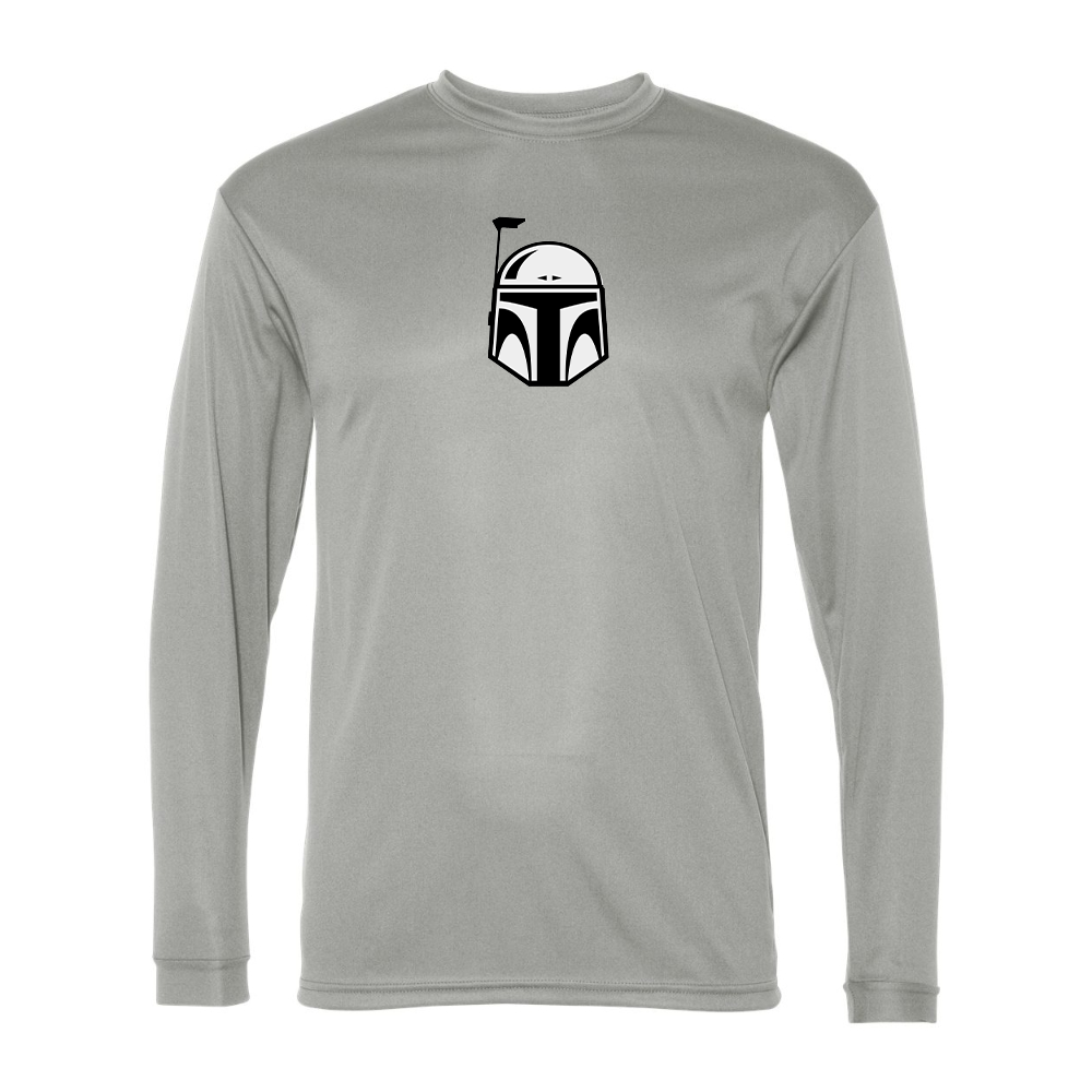 Men's Star Wars Boba Fett Helmet Performance Long Sleeve T-Shirt