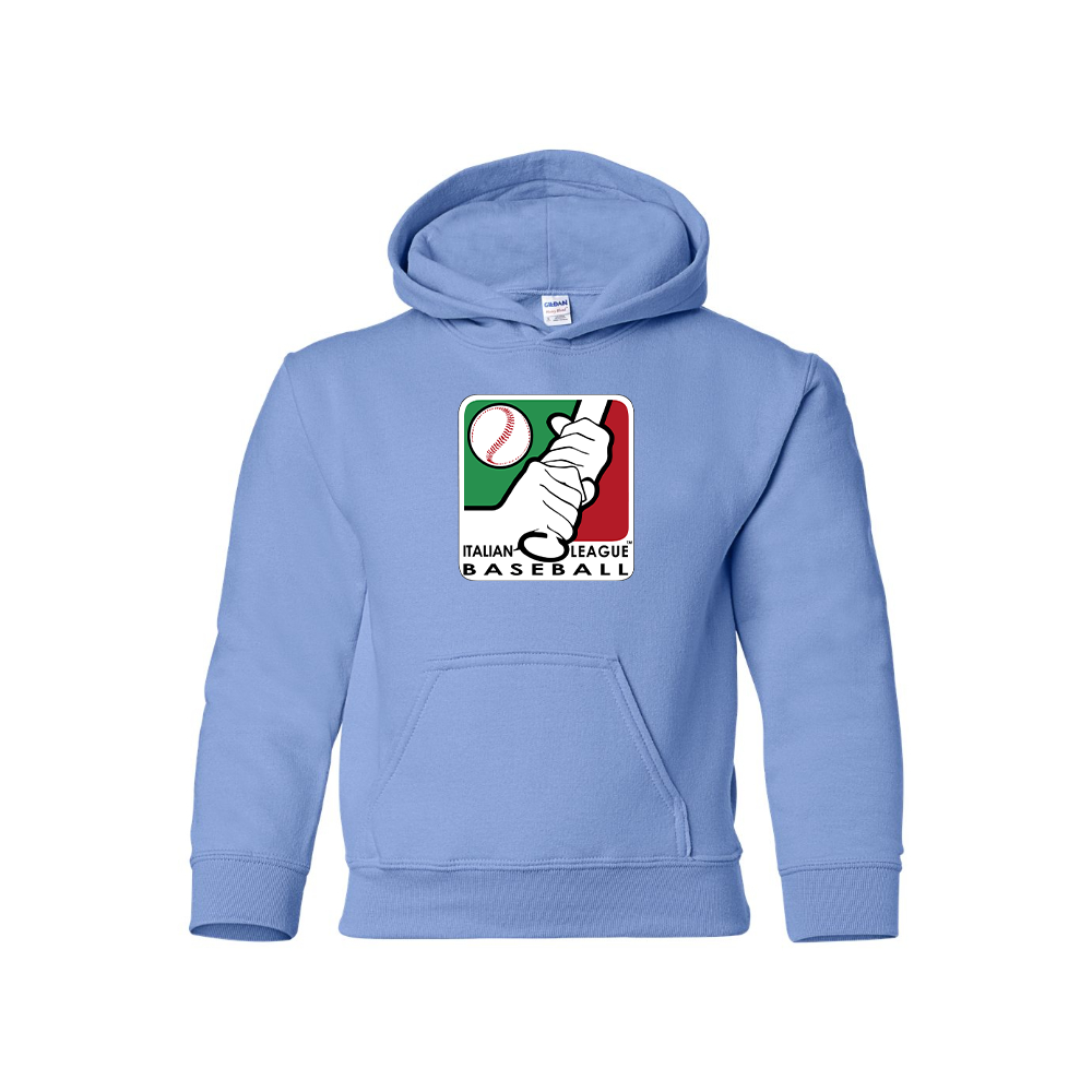 Youth Italian Baseball League Logo Pullover Hoodie