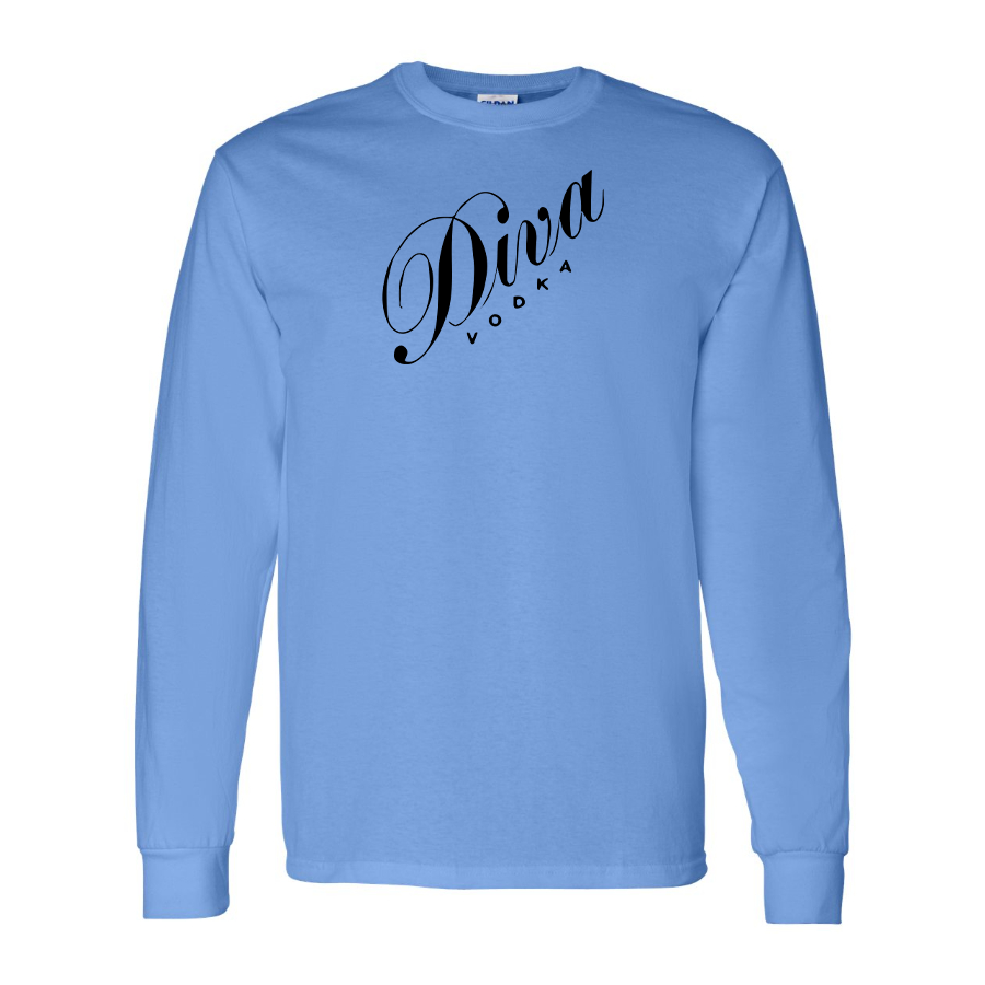Men's Diva Logo Cotton Long Sleeve T-Shirt