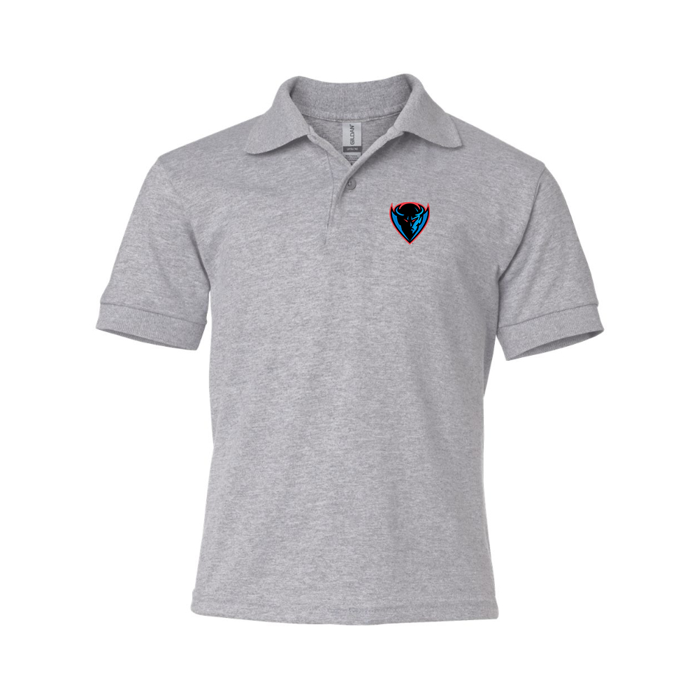 Youth DePaul Blue Demons Gildan Dry Blend Jersey Polo