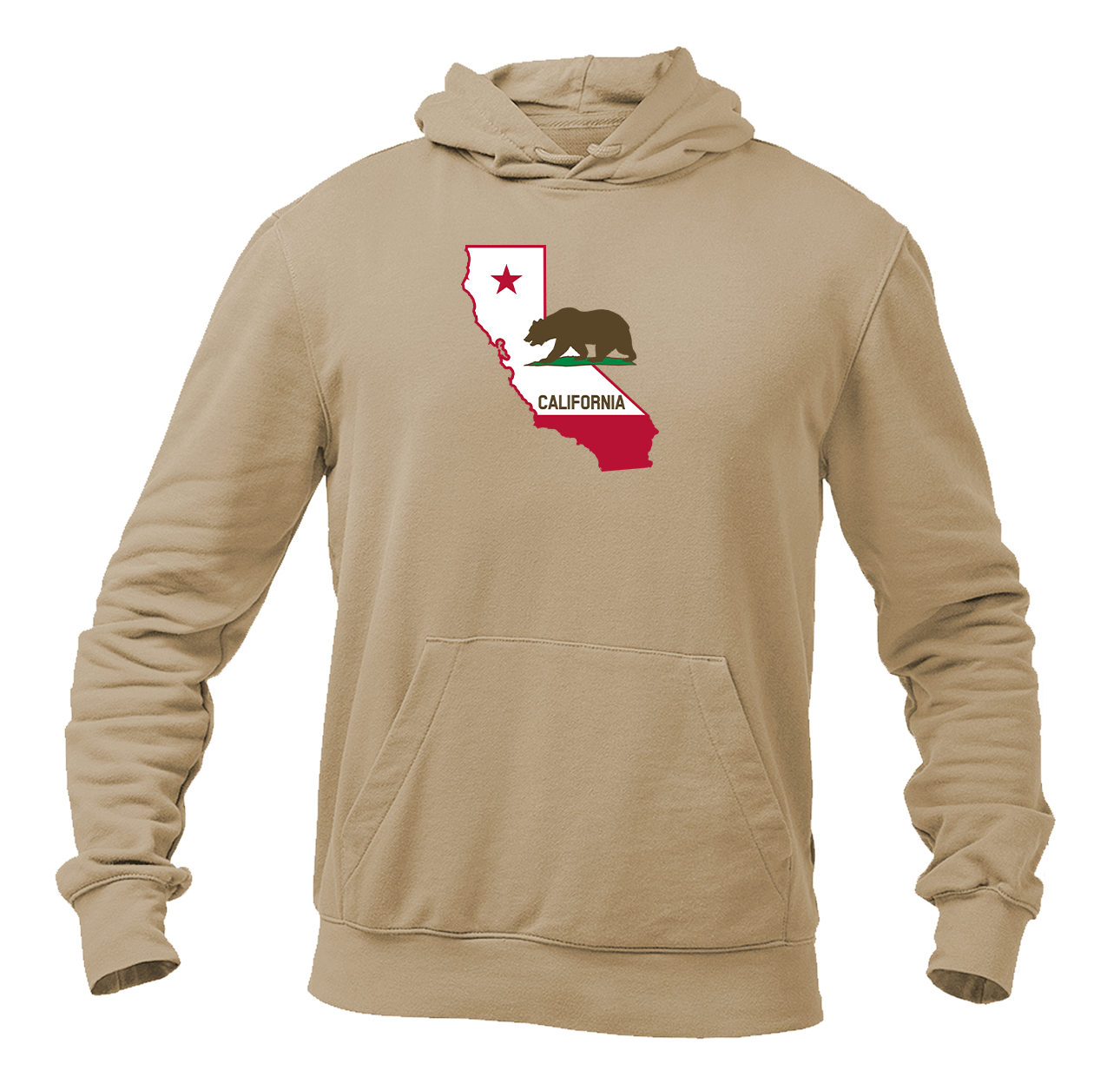 Men's California Bear Map Heavy Blend Hooded Sweatshirt