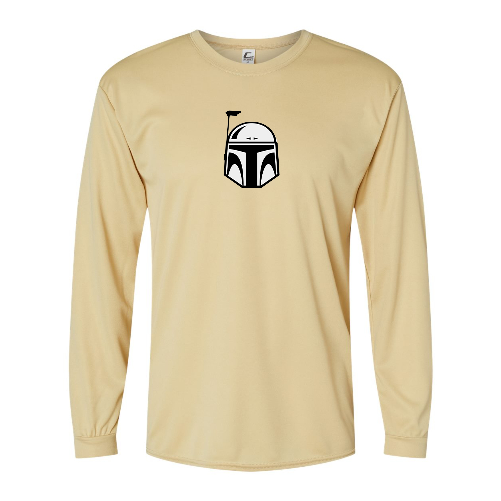 Men's Star Wars Boba Fett Helmet Performance Long Sleeve T-Shirt