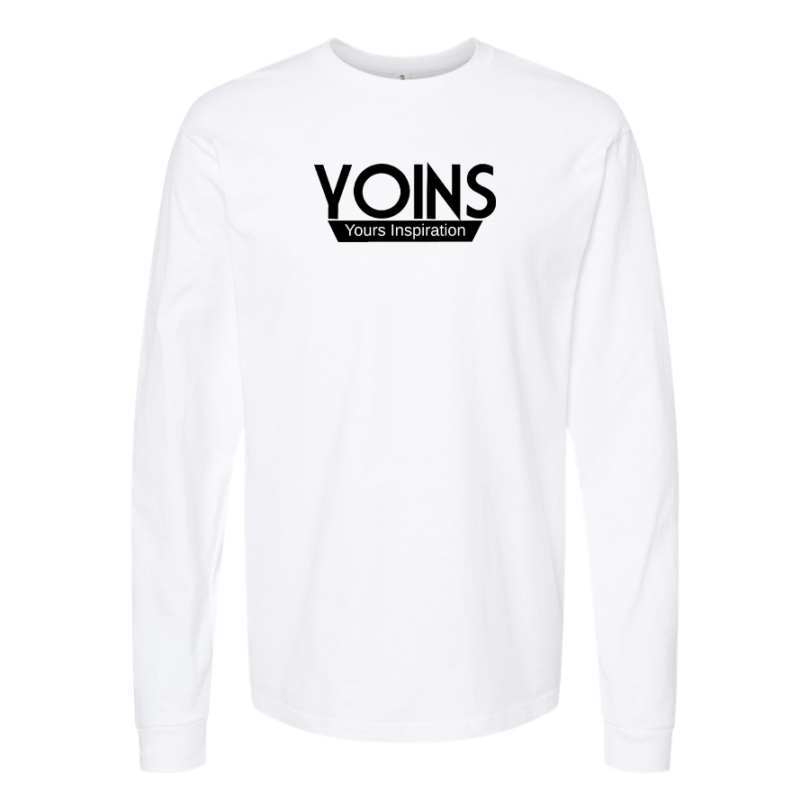 Men's Yoins Logo Cotton Long Sleeve T-Shirt