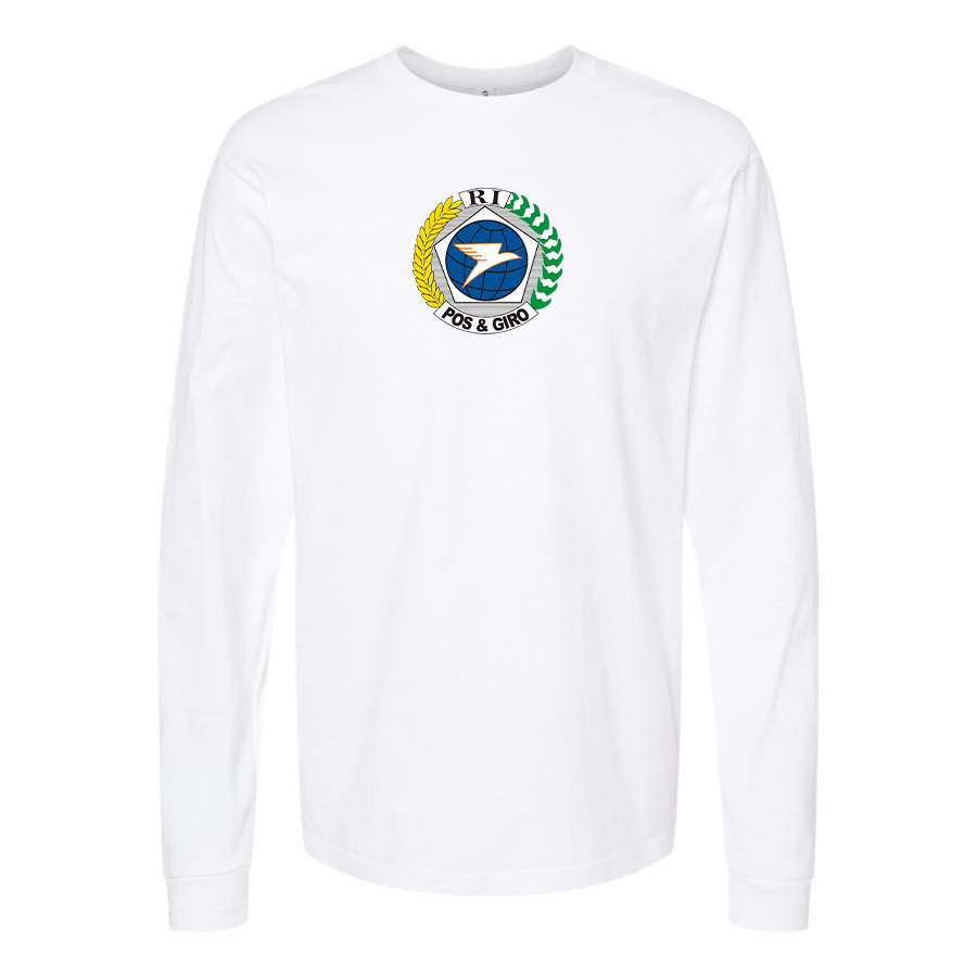 Men's Pos & Giro Logo Cotton Long Sleeve T-Shirt