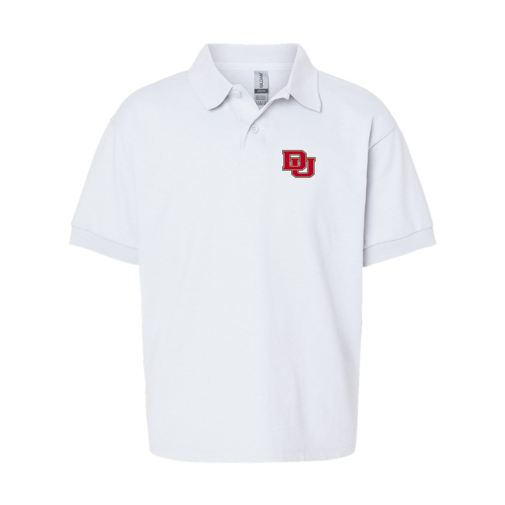 Youth Denver Pioneers Gildan Dry Blend Jersey Polo