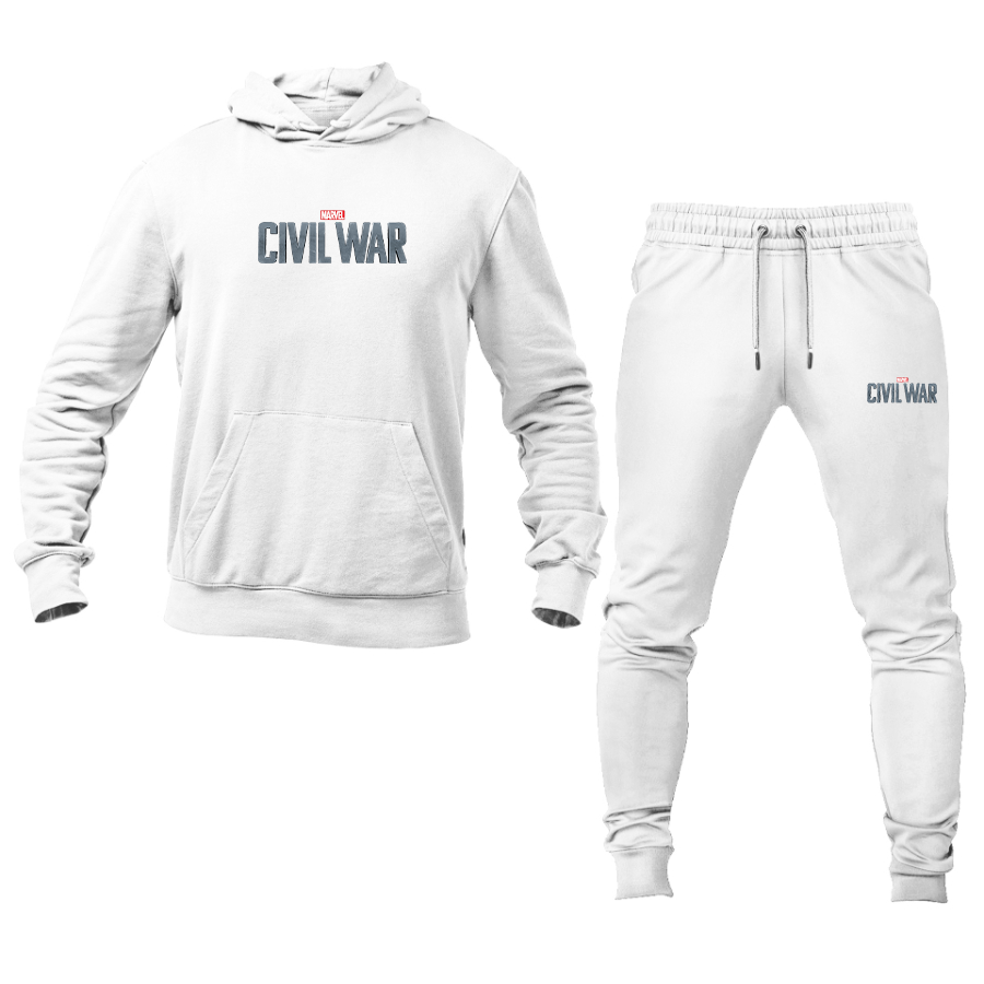Men's Marvel Civil War Logo Hoodie Joggers Set
