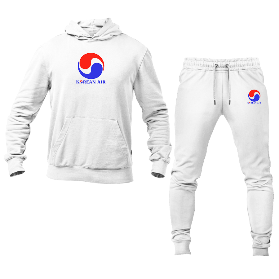 Men's Korean Air Logo Hoodie Joggers Set