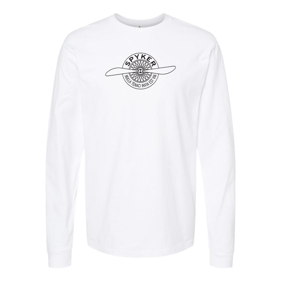 Men's Spyker Logo Cotton Long Sleeve T-Shirt