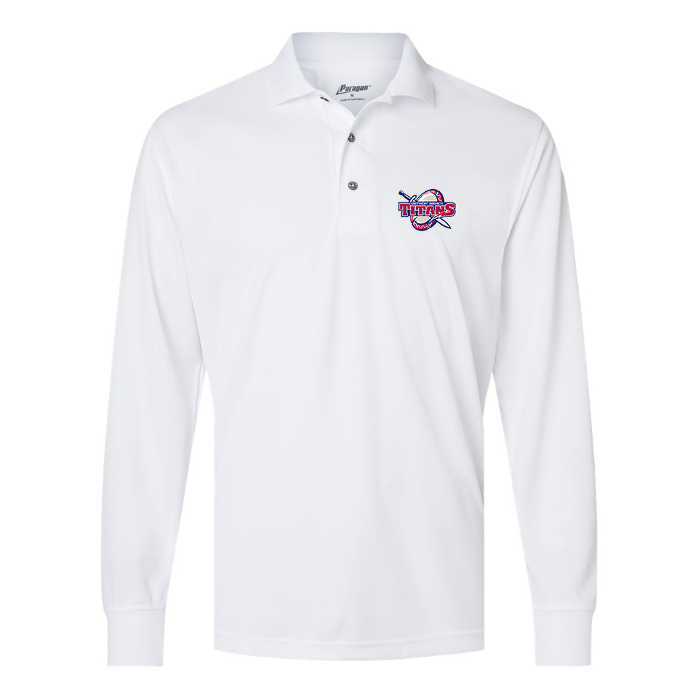 Men's Detroit Titans Paragon Prescott Long Sleeve Polo