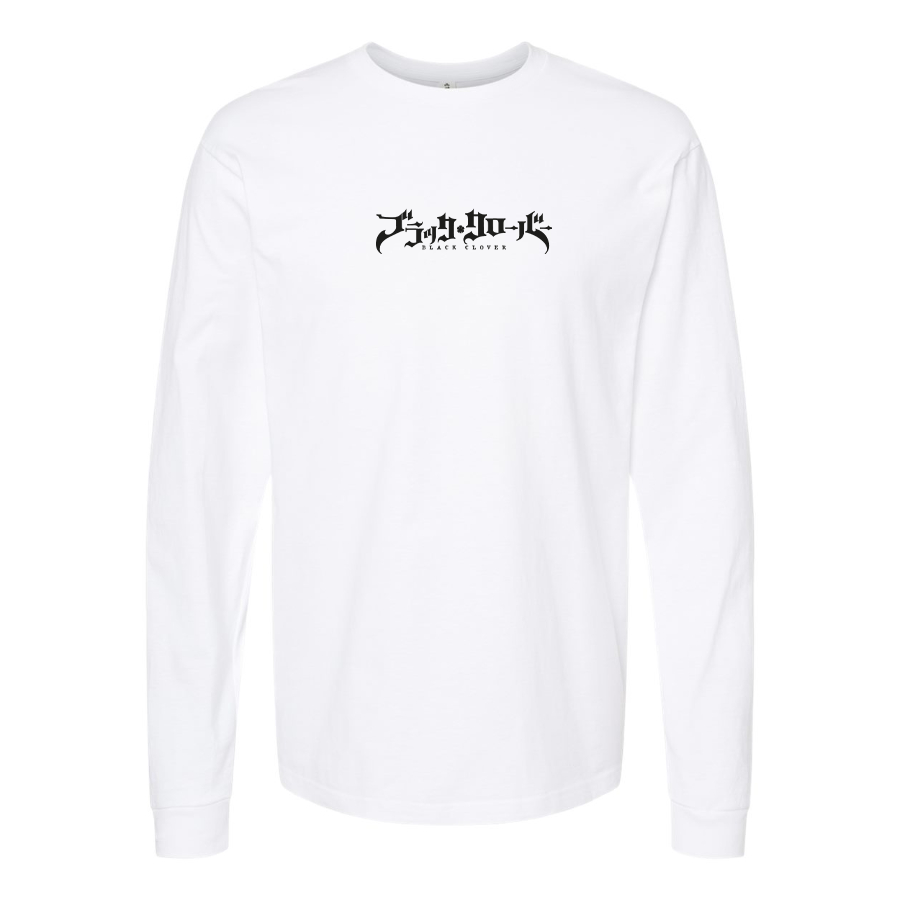 Men's Black Clover Logo Cotton Long Sleeve T-Shirt