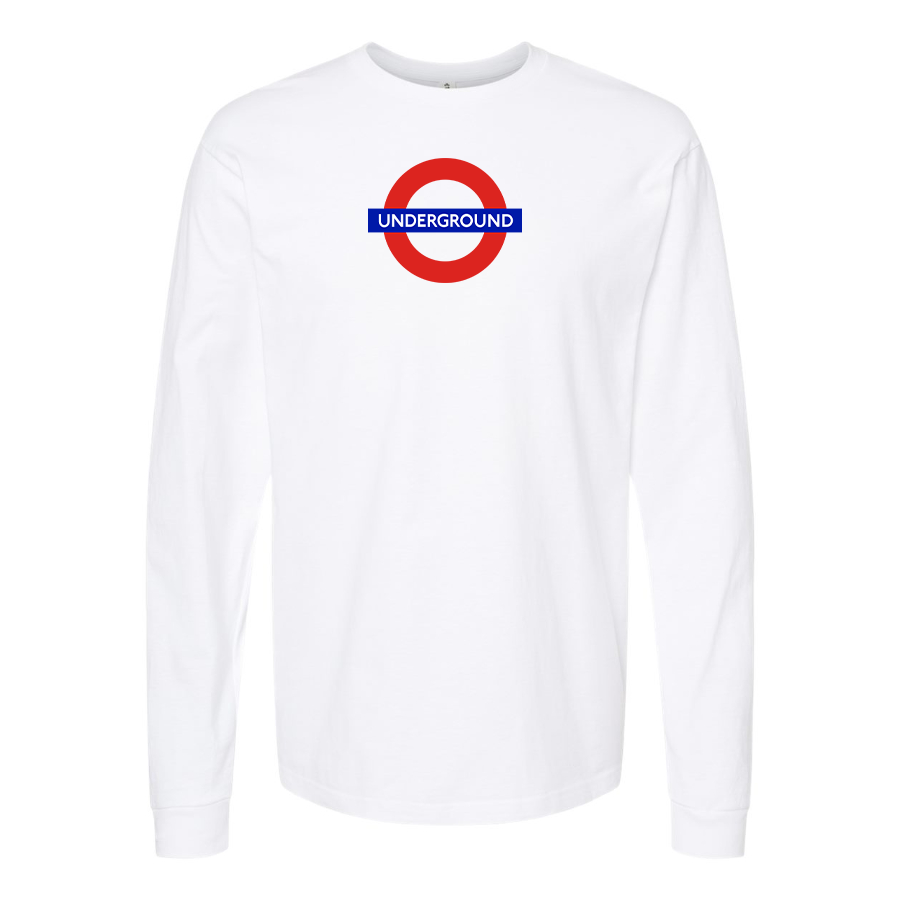 Men's London Tube Logo Cotton Long Sleeve T-Shirt