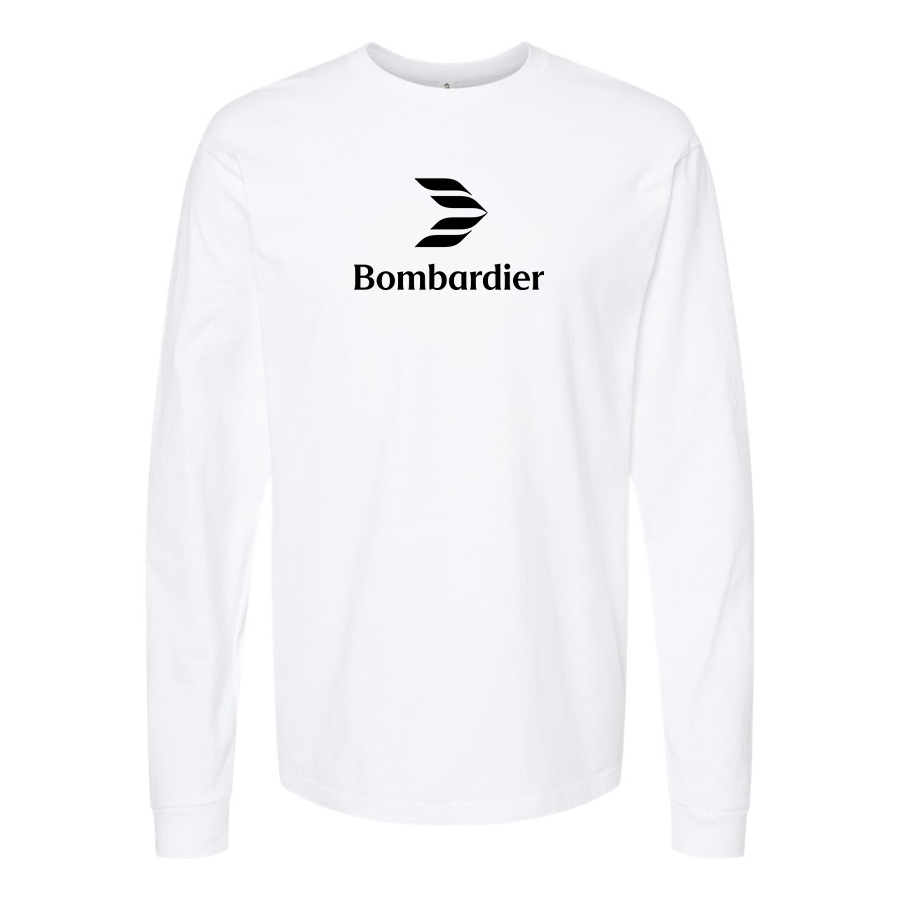 Men's Bombardier Logo Cotton Long Sleeve T-Shirt