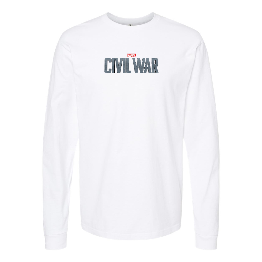 Men's Marvel Civil War Logo Cotton Long Sleeve T-Shirt