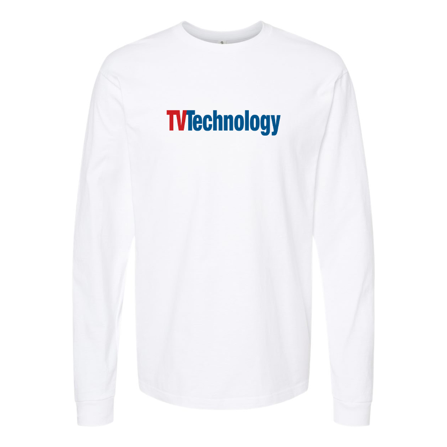 Men's TV Technology Logo Cotton Long Sleeve T-Shirt