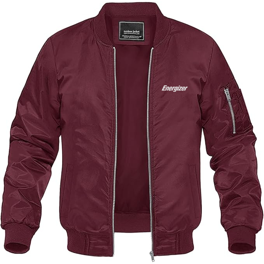 Men's Energizer Logo Lightweight Bomber Jacket Windbreaker Softshell Varsity Jacket Coat
