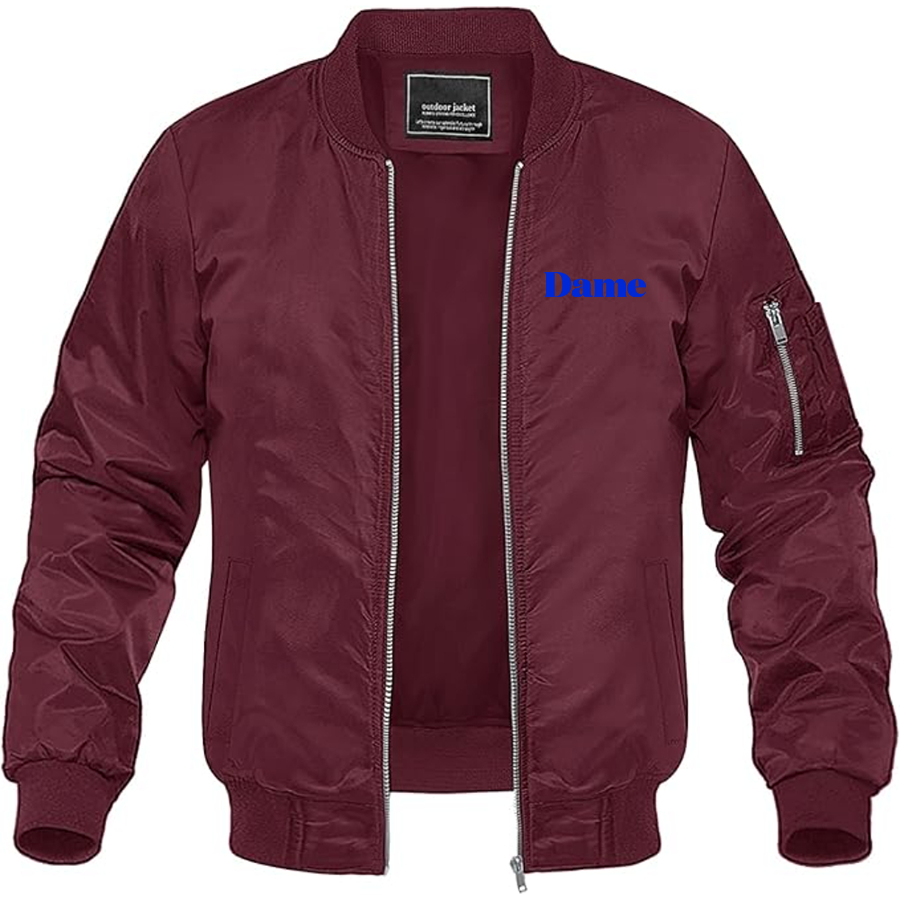 Men's Dame Products Logo Lightweight Bomber Jacket Windbreaker Softshell Varsity Jacket Coat