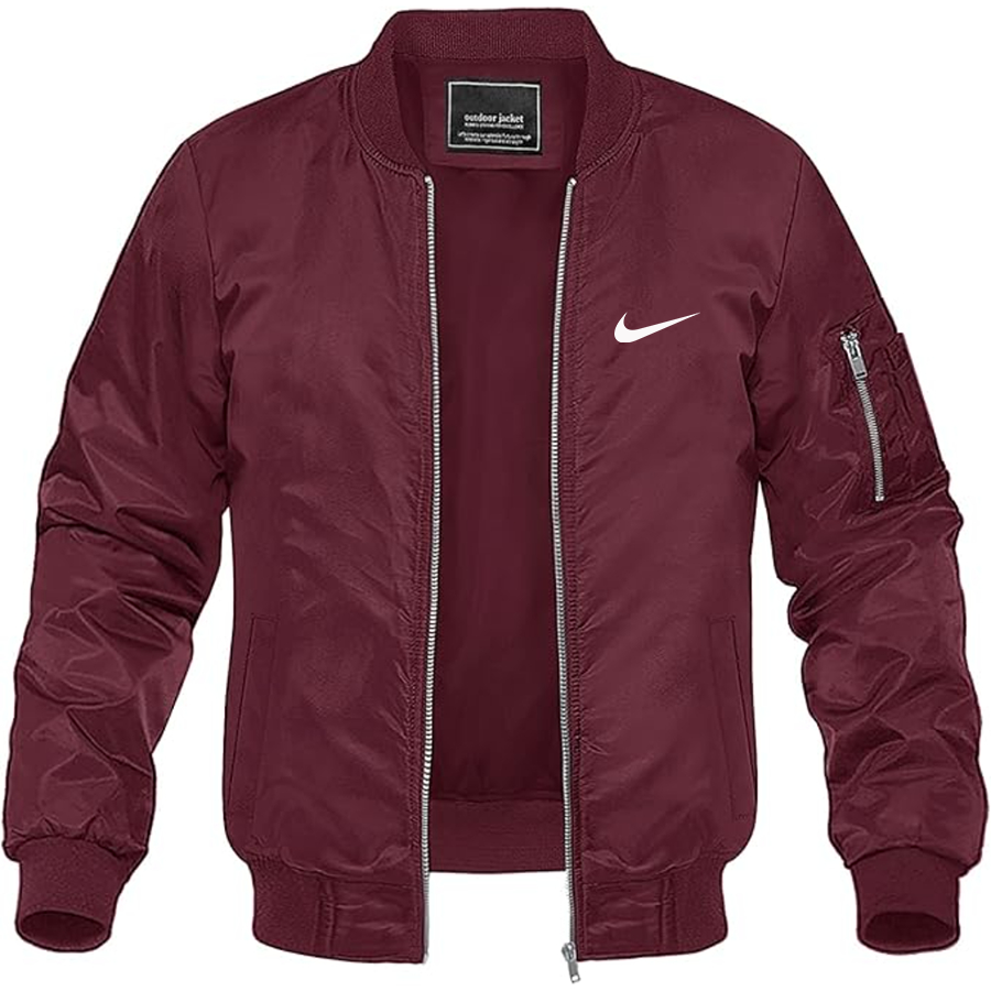 Men's Nike Wave Logo Lightweight Bomber Jacket Windbreaker Softshell Varsity Jacket Coat