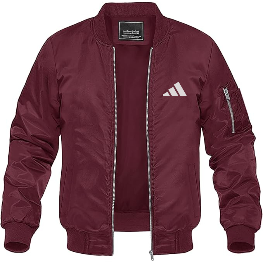 Men's Adidas Logo Lightweight Bomber Jacket Windbreaker Softshell Varsity Jacket Coat