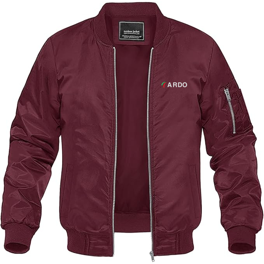 Men's Ardo Logo Lightweight Bomber Jacket Windbreaker Softshell Varsity Jacket Coat