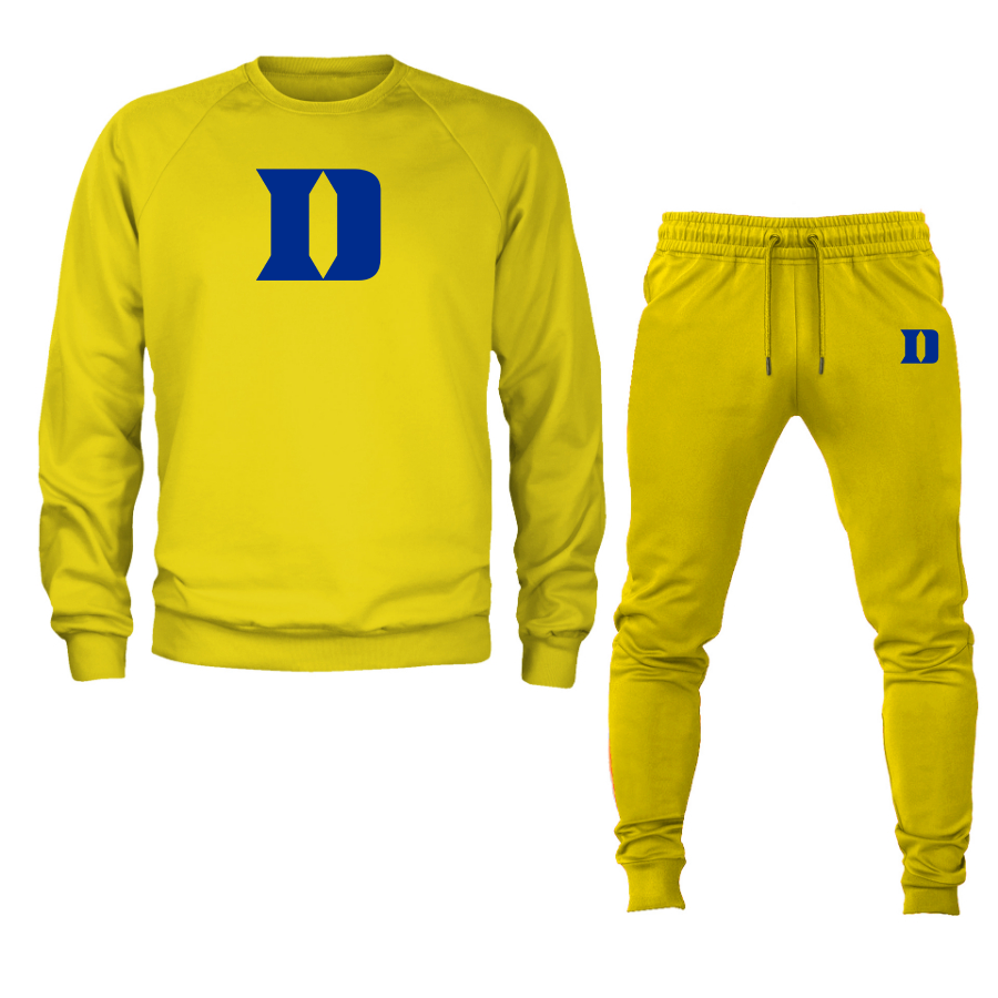 Men's Duke Blue Devils Crewneck Sweatshirt Joggers Suit