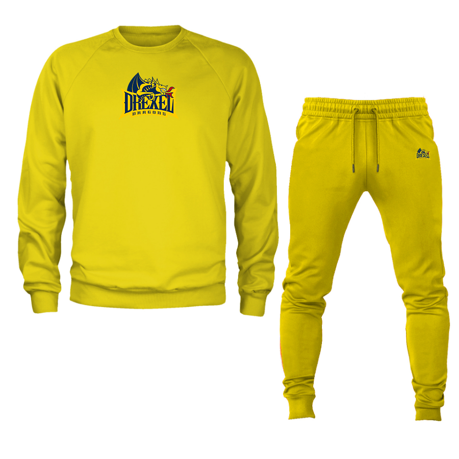 Men's Drexel Dragons Crewneck Sweatshirt Joggers Suit