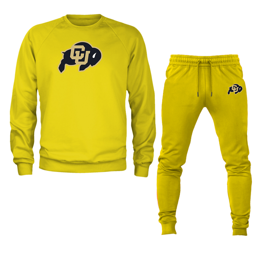Men's Colorado Buffaloes Crewneck Sweatshirt Joggers Suit