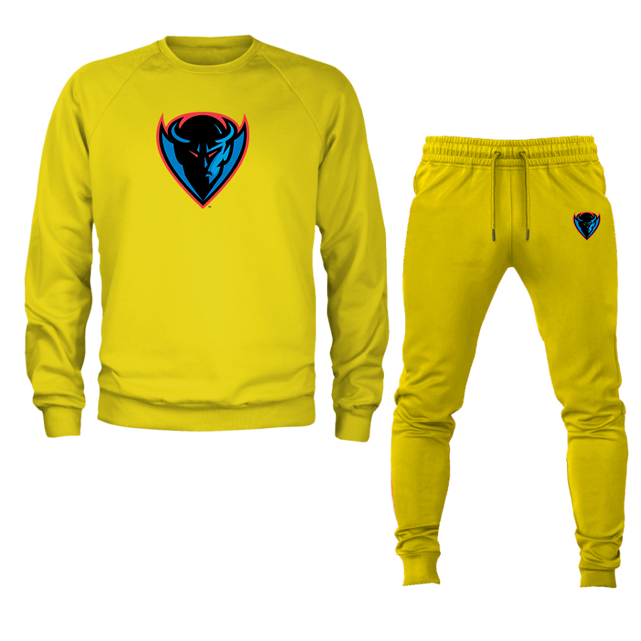 Men's DePaul Blue Demons Crewneck Sweatshirt Joggers Suit