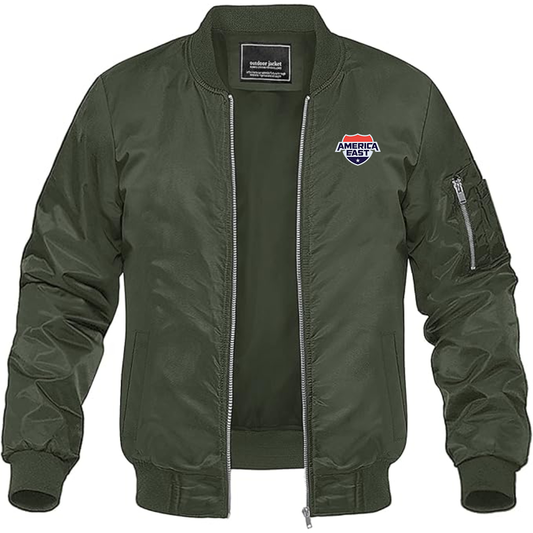 Men's   America East Conference Lightweight Bomber Jacket Windbreaker Softshell Varsity Jacket Coat