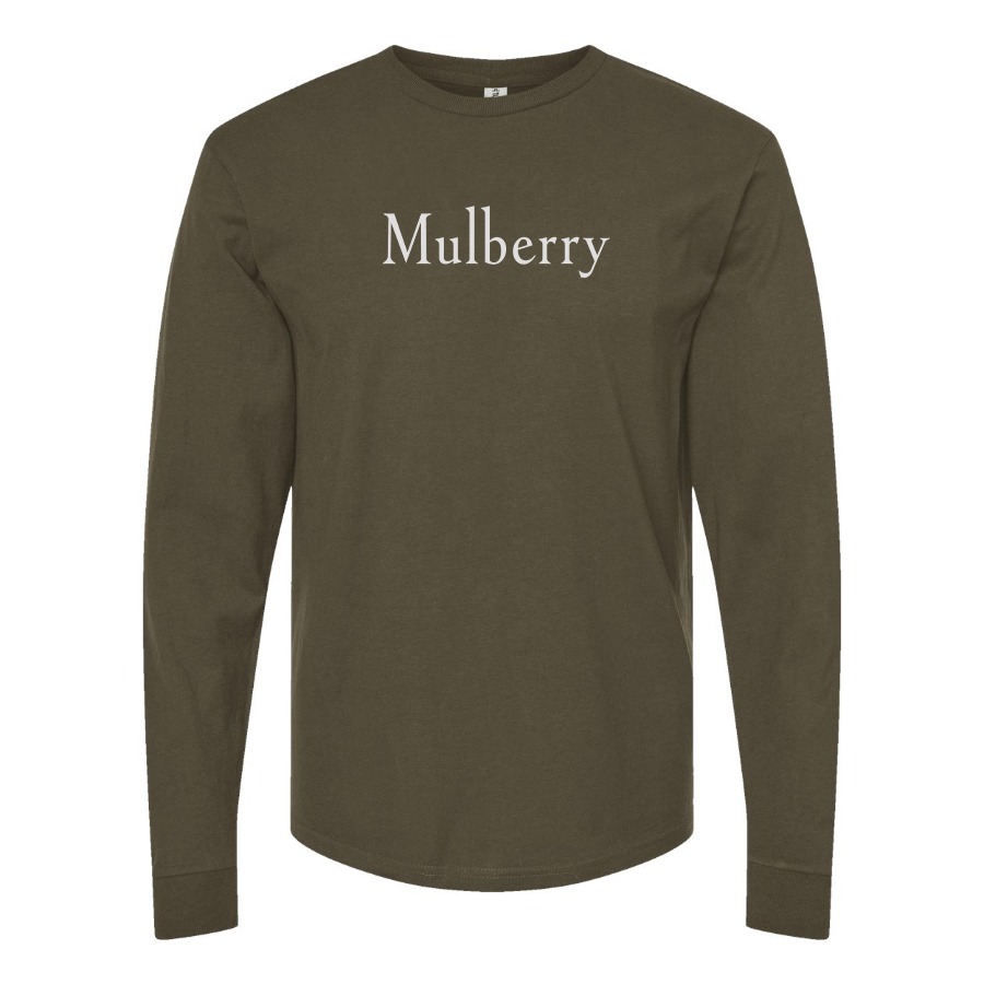 Men's Mulberry  Logo Cotton Long Sleeve T-Shirt