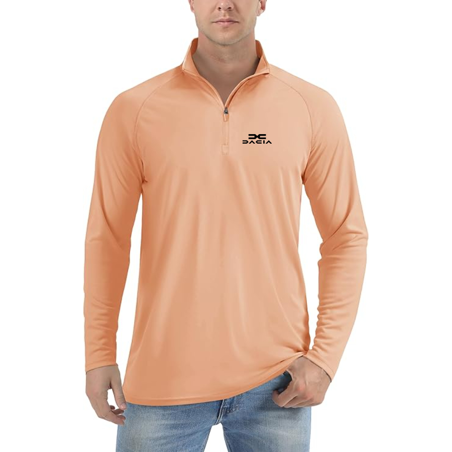 Men's Dacia Logo Lightweight Quarter-Zip Athletic Shirt Long Sleeve Performance Wear