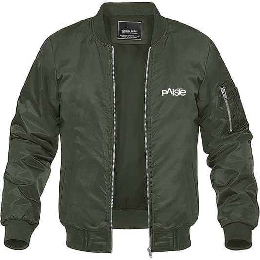 Men's Paiste  Lightweight Bomber Jacket Windbreaker Softshell Varsity Jacket Coat