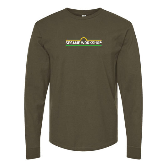 Men's Sesame Workshop Logo  Cotton Long Sleeve T-Shirt