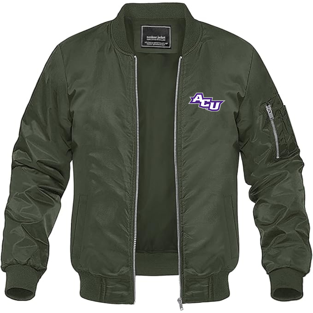 Men's Abilene Christian Wildcats   Lightweight Bomber Jacket Windbreaker Softshell Varsity Jacket Coat