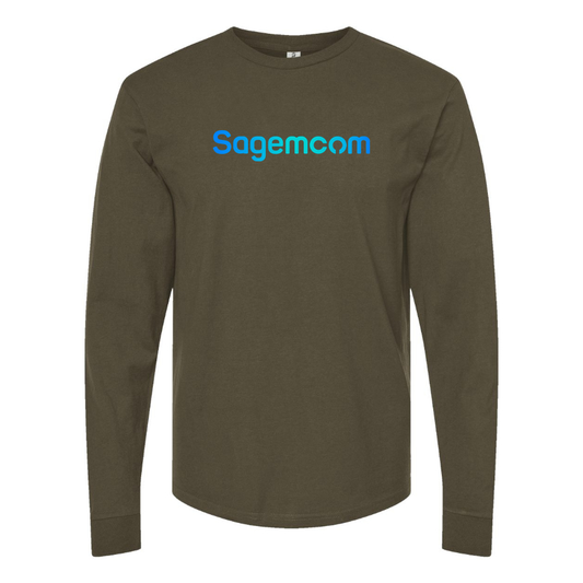 Men's Sagemcom Logo Cotton Long Sleeve T-Shirt