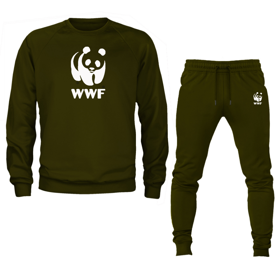 Men's  WWF  Crewneck Sweatshirt Joggers Suit