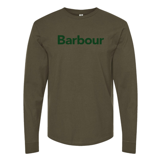 Men's Barbour Logo Cotton Long Sleeve T-Shirt
