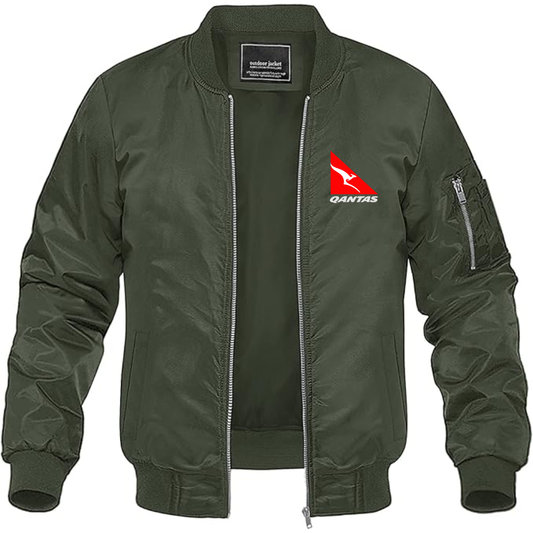 Men's Qantas Lightweight Bomber Jacket Windbreaker Softshell Varsity Jacket Coat
