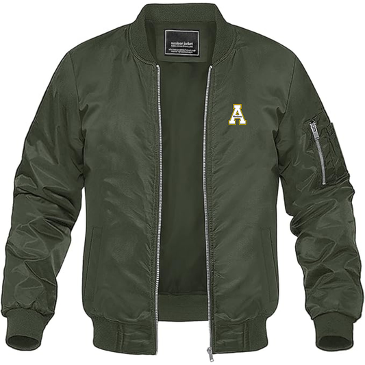 Men's Appalachian State Mountaineers Lightweight Bomber Jacket Windbreaker Softshell Varsity Jacket Coat