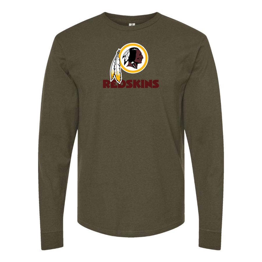 Men's Washington Redskins Logo  Cotton Long Sleeve T-Shirt