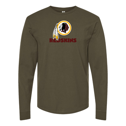 Men's Washington Redskins Logo  Cotton Long Sleeve T-Shirt