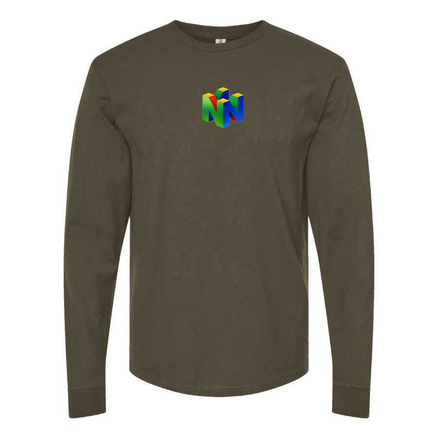 Men's   Nintendo N64   Logo Cotton Long Sleeve T-Shirt